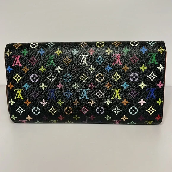 Louis Vuitton Black Multicolor Mini Monogram Sarah Wallet - Picture 2 of 16
